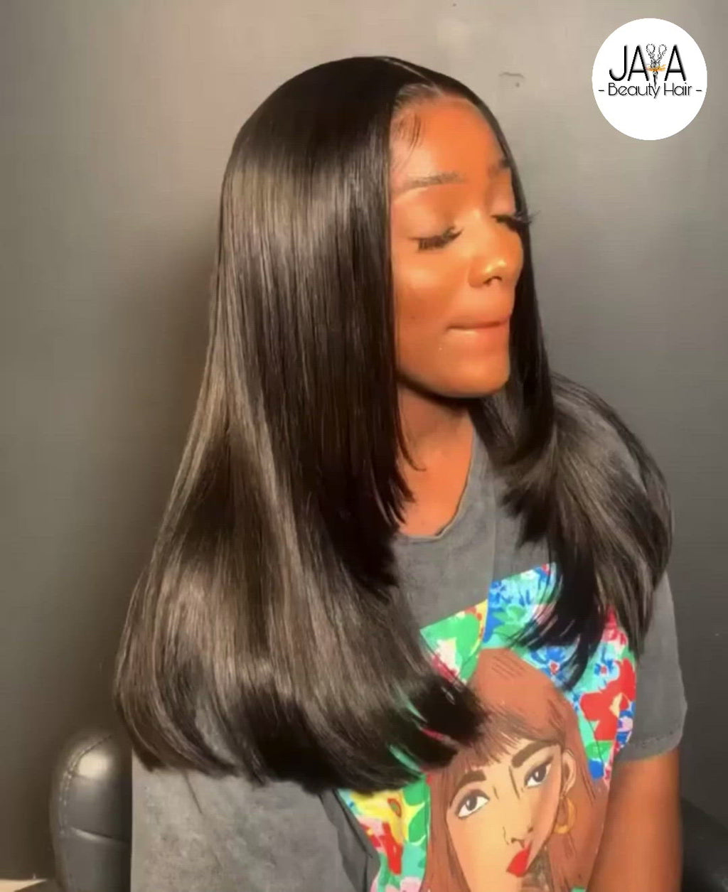 Pauline Bob Wig: Peruque Carré - Closure 5x5 Straight Hair - Black