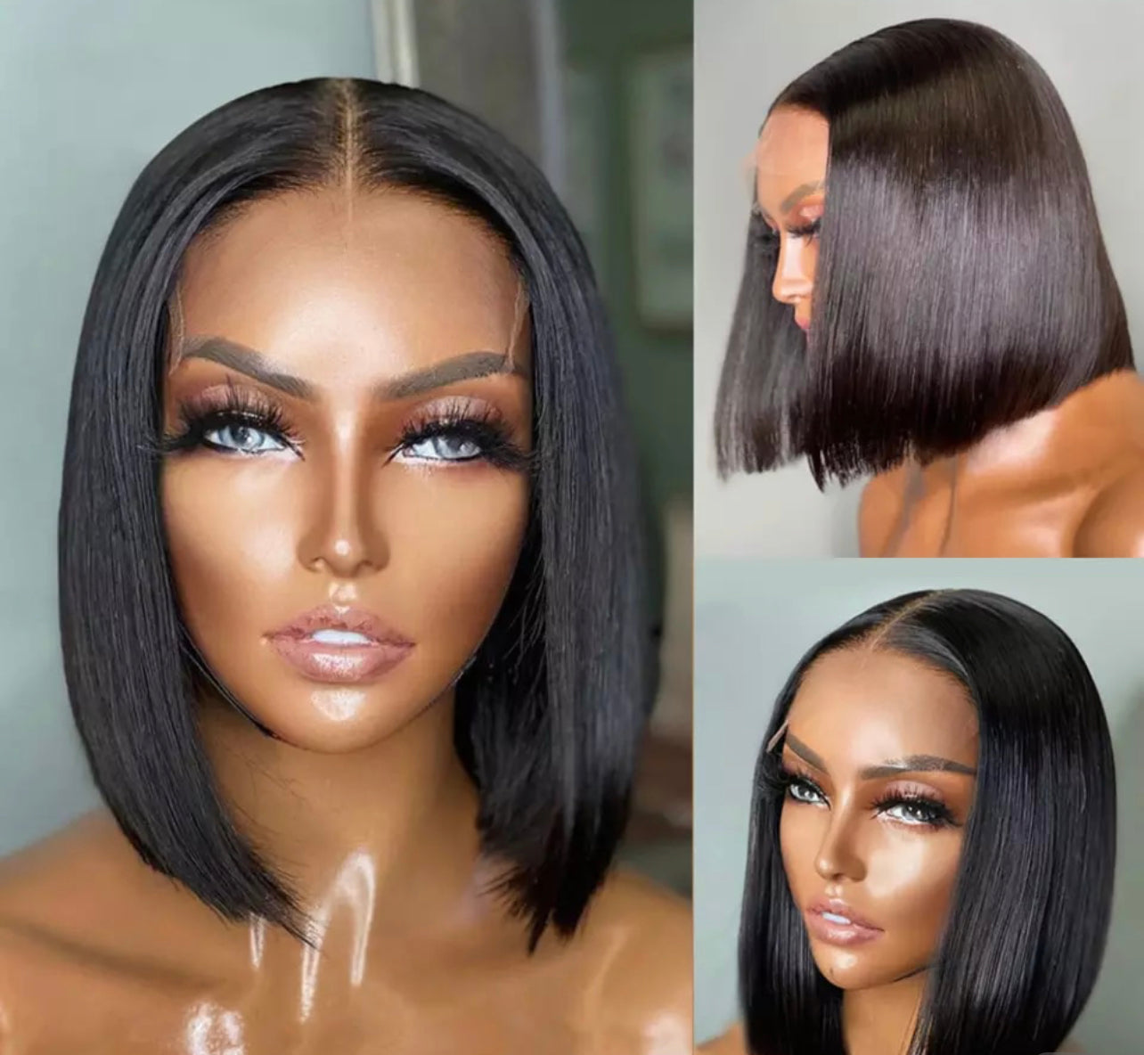 Pauline Bob Wig: Peruque Carré - Closure 5x5 Straight Hair - Black